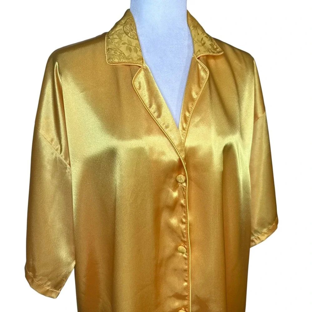 Vintage‎ 90s Gold Label Victorias Secret Night Shirt Dress M/L Satin Oversized